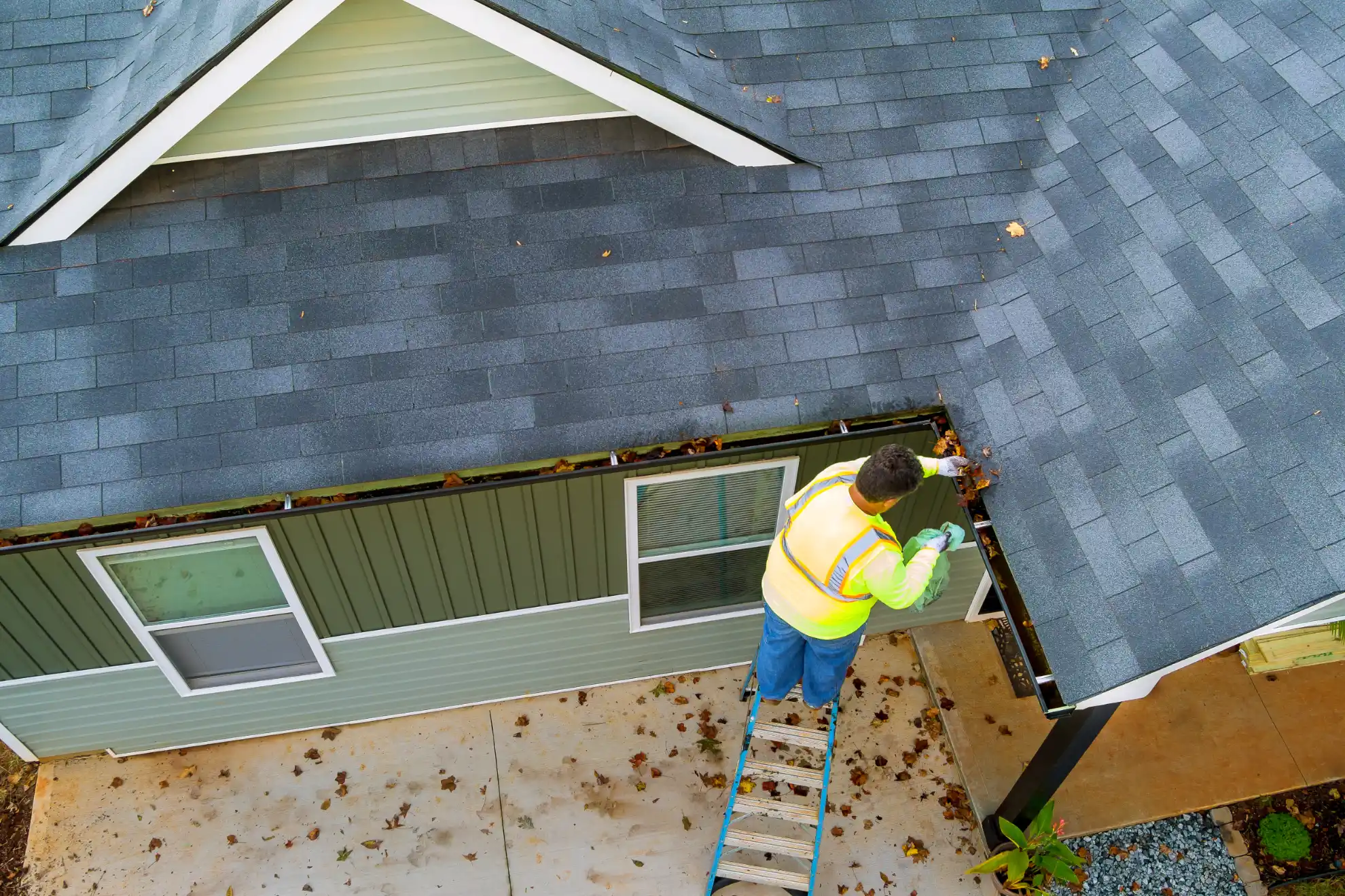 Detailed roof maintenance work on a residential property in Connecticut